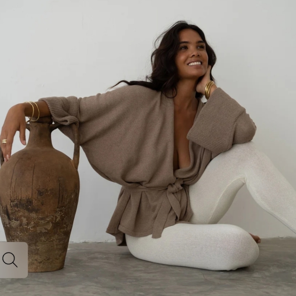Avy & Co MARK Knit Wrap Cardigan Fawn